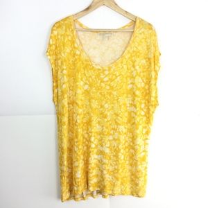 Michael Michael Kors 2X Yellow Short Sleeves Top